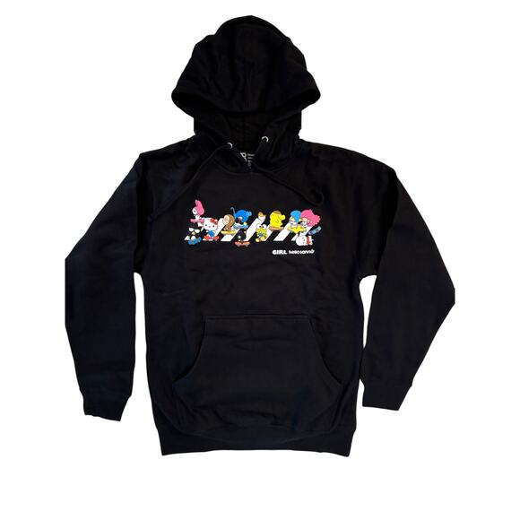 Hello Sanrio NEW Girl Skateboards Black Hoodie Crosswalk sz S - Picture 1 of 3